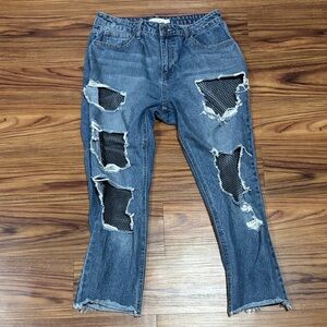 Cello Jeans with Fishnet Detail